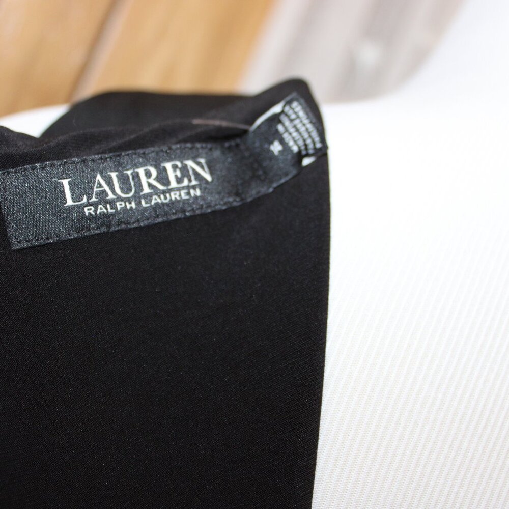 Ralph Lauren NWT $125. Women Black Dress 14 Sleeveless Fit &Flare Cocktail Lined - Picture 8 of 9